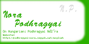 nora podhragyai business card